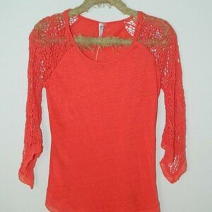 Monoreno Boutique Shirt with Tank Red Peasant Boho